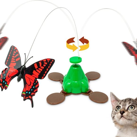 Fly By Spinner Butterfly Interactive Cat Toy Flying Fluttering New in Box - Picture 6 of 6